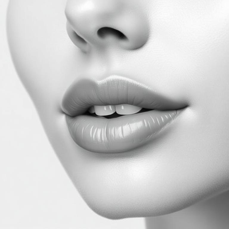 Close-up van lippen met een zachte glimlach